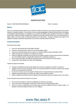 Animateur Trice - CDD - Villefranche Sur Mer