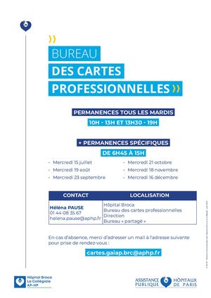 Affiche A3 Permanences Cartes Pro Semestre 2 2026 Brc