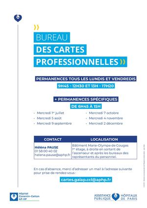 Affiche A3 Permanences Cartes Pro Semestre 2 2026 Ccl