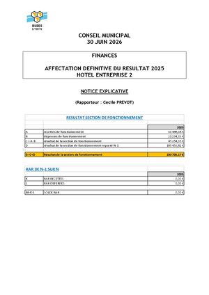6- NOTICE+PROJETDELIB - HE2 Affectation _Résultat 2025 Vdef