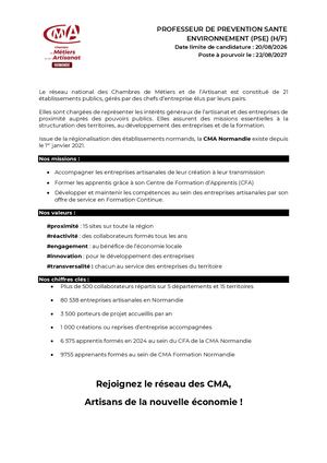 Offre Professeur Pse Cifac