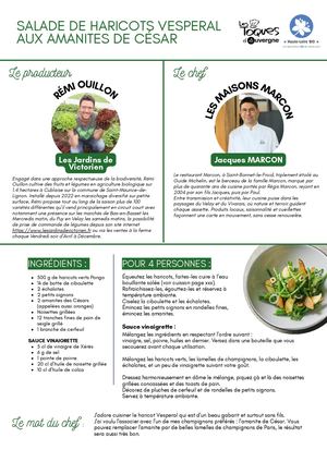 Recette de salade de haricots Vesperal aux amanites de César