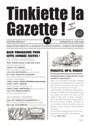 Tinkiette la Gazette #1
