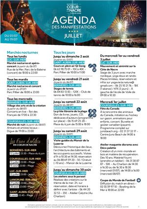 Agenda de Juillet (01/07 au 19/07)