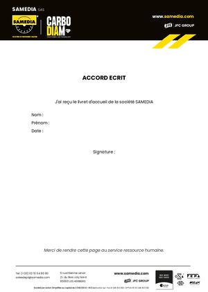 Reception Livret Accueil Samedia