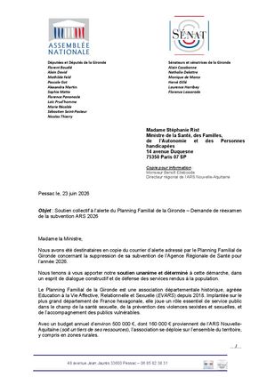 Courrier collectif à Stéphanie Rist, ministre de la Santé, des Familles, de l’Autonomie et des Personnes handicapées