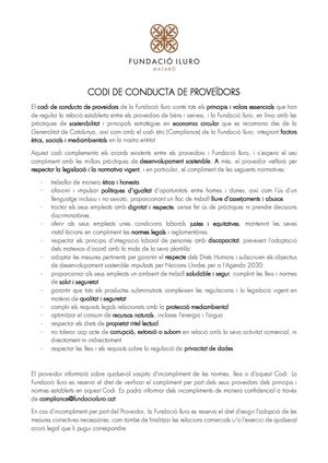 Codi de Conducta de Proveïdors