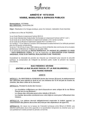 Arrete 1572-2026-Realisation Forage Anodique Rue Frederic Sevene Du 06-07 Au 03-08-2026-Publié Le 30 06 2026