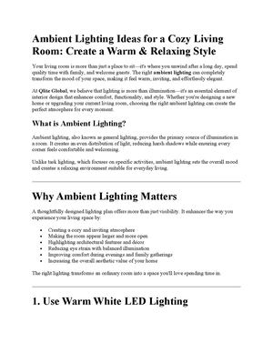 Ambient Lighting Ideas For A Cozy Living Room Create A Warm & Relaxing Style