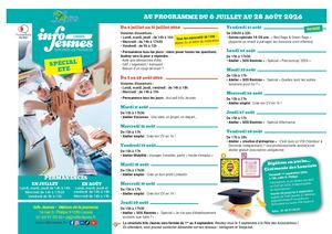 Planning Info jeune Ete 2026