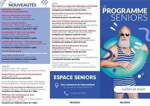 Programme Espace Seniors Juillet Aout