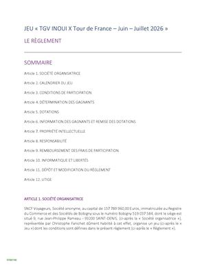 Règlement Jc Tdf 2026