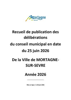 RECUEIL PUBLICATION DELIBERATIONS 25 06 2026