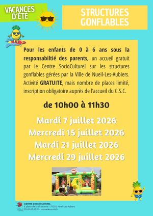 Plaquette Vacances éTé 2026 Les Structures Gonflables