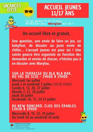 Plaquette Vacances éTé 2026 Accueil Jeunes