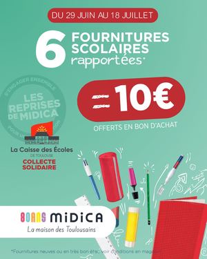 REPRISE FOURNITURES SCOLAIRES 2026 - MIDICA