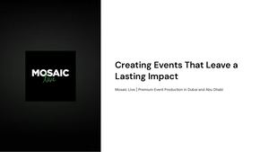 Creating Events That Leave A Lasting Impact