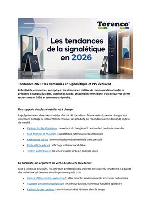 Tendances 2026 : les demandes en signalétique et PLV évoluent