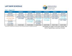 July August Indoor Pool Schedule