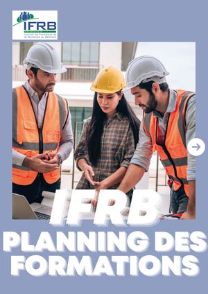 IFRB Planning des formations