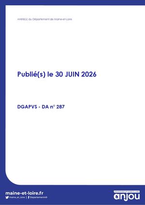 30 Juin 2026 - Arreté Pvs 287