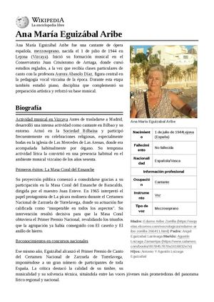 Biografia - Ana María Eguizábal Aribe