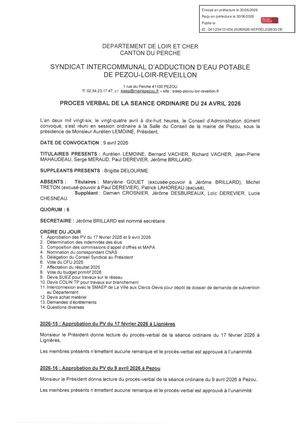 SIAEP Pezou - PV du 24 avril 2026
