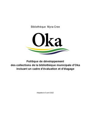 Biblliothèque Myre-Cree - Politique développement des collections