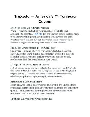 Tru Xedo — America’s #1 Tonneau Covers
