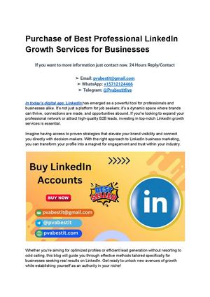 Purchase Of Best Professional Linked In Growth Services For Businesses