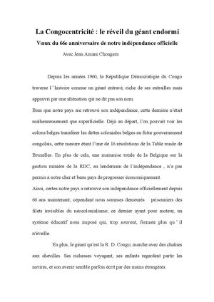 La Congocentricité
