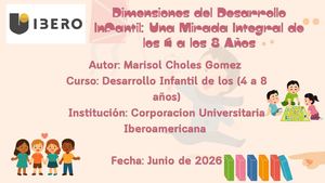 Dimensiones Del Desarrollo Infantil 4 A 8 Años