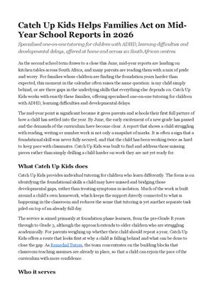 Catch Up Kids Helps Families Act on Mid-Year School Reports in 2026