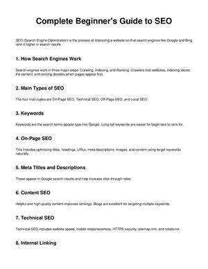 Seo Beginner Guide