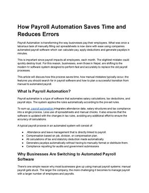 Payroll Automation How It Saves Time & Cuts Errors