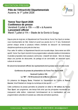 Conférence Yonne Tour Sport