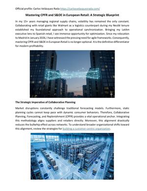Mastering CPFR & S&OE for European Retail Supply Chains | CPFR y S&OE en Retail Europeo
