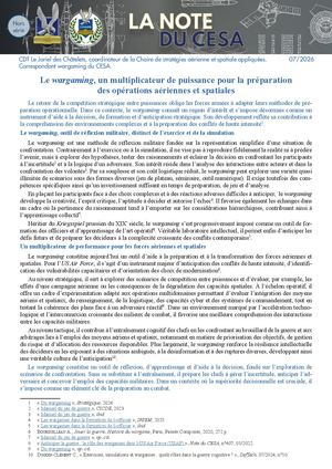 Note Hors Série Le Wargaming, Un Multiplicateur De Puissance Pour La Préparation Des Opérations Aériennes Et Spatiales