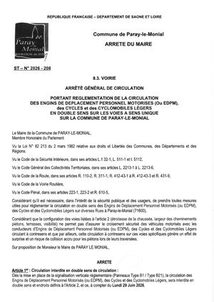 Arrete General De Circulation