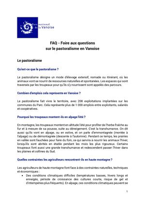 FAQ Pastoralisme