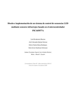 Sistema De Control De Secuencias Led Y Pic16f877a