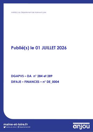 01 Juillet 2026 - Arrêtés Pvs 284 289 Finances De 0004