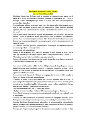 Toujours Pour La Congocentricité