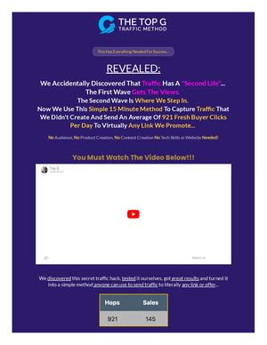 The Top G Traffic Method Sales