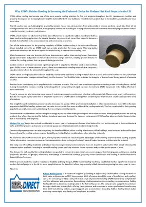 Why Epdm Rubber Roofing Is Becoming The Preferred Choice For Modern Flat Roof Projects In The Uk