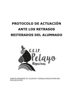 Protocolo De Actuación Ante Los Retrasos Reiterados Del Alumnado
