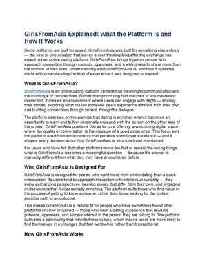GirlsFromAsia Explained: What the Platform Is and How It Works