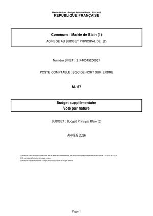 Budget Principal Bs 2026