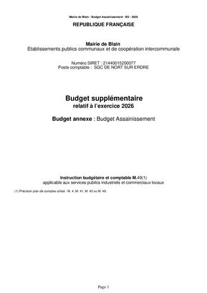 Ba Assainissement Bs 2026