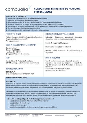 Programme Entretiens De Parcours Professionnels Cornoualia 10 2026